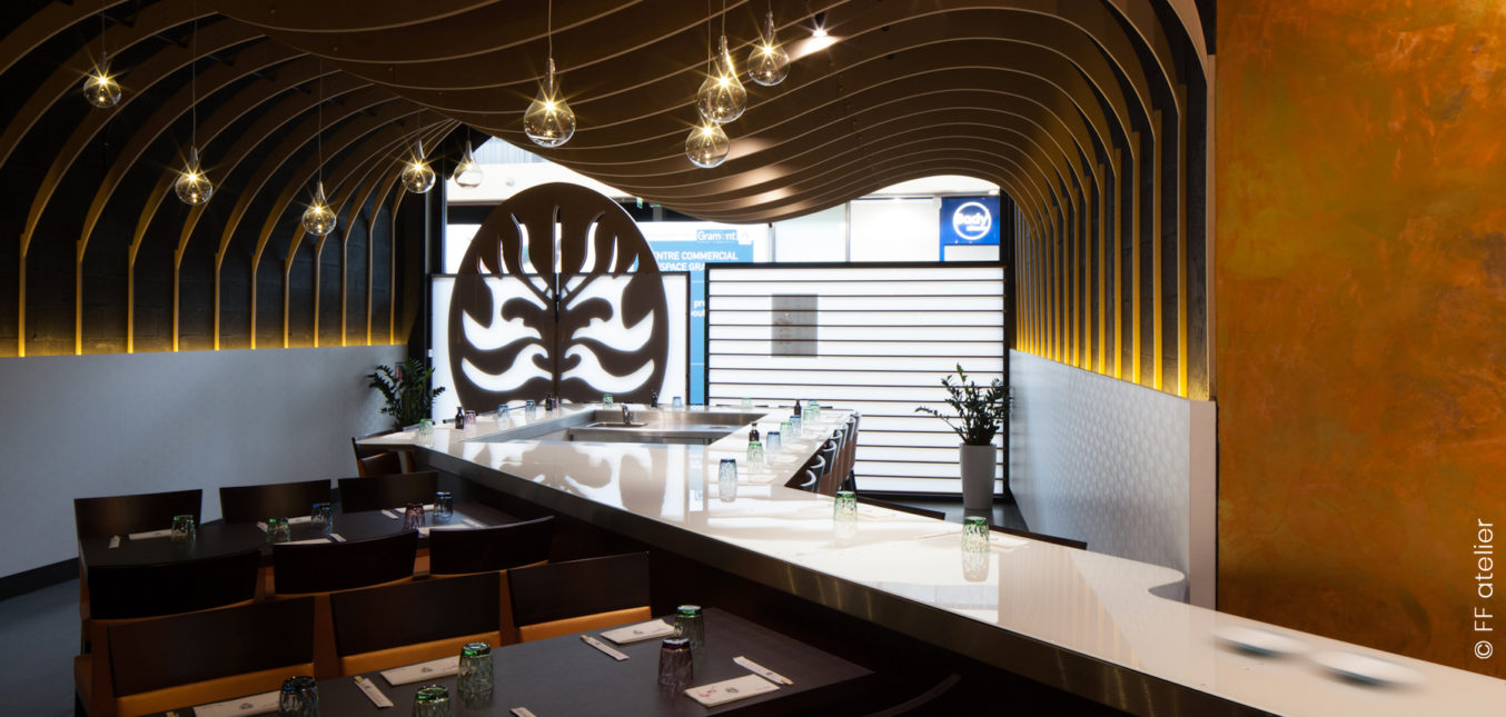 Plafond bois en découpe numérique